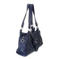 Bolsa em Couro Plissado Smartbag Azul Marinho