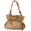 Bolsa em Couro Tornado Amassado Smartbag Bege