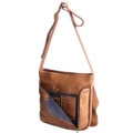 Bolsa em Couro Floter Cooper Trapezio Marrom Metalizado