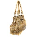 Bolsa em Couro Chenson Crocodilo Verniz Caramelo
