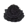 Bolsa de Festa em Tecido de Cetim e Organza Preta
