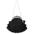 Bolsa de Festa em Tecido de Cetim e Organza Preta