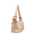 Bolsa em Couro Floter Platina Bege Metalizado