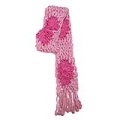 Cachecol de Lã em Croche Rosa, 16x180cm. 