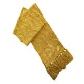Cachecol de Cotton de Lã Mesclado Amarelo 21x185cm.