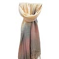 Pashmina de Tecido de Linho Pêssego de Listras Degradee, 180x72cm.