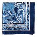 Lenço Italiano Estampado Azul 90x90